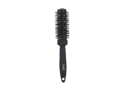 Scarlet Line Professional Medium Blow Dry Hot Curling Round Hair Styling Rubber Coated Brush With Plastic Handle For Men and Women_Black_ 32 mm