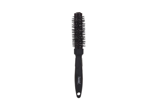 Scarlet Line Professional Extra Small Blow Dry Hot Curling Round Hair Styling Rubber Coated Brush With Plastic Handle For Men and Women_Black_25 mm