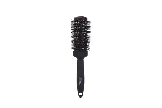 Scarlet Line Professional Large Blow Dry Hot Curling Round Hair Styling Rubber Coated Brush With Plastic Handle For Men and Women_Black_43 mm