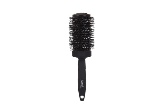Scarlet Line Professional Extra Large Blow Dry Hot Curling Round Hair Styling Rubber Coated Brush With Plastic Handle For Men and Women_Black_53 mm