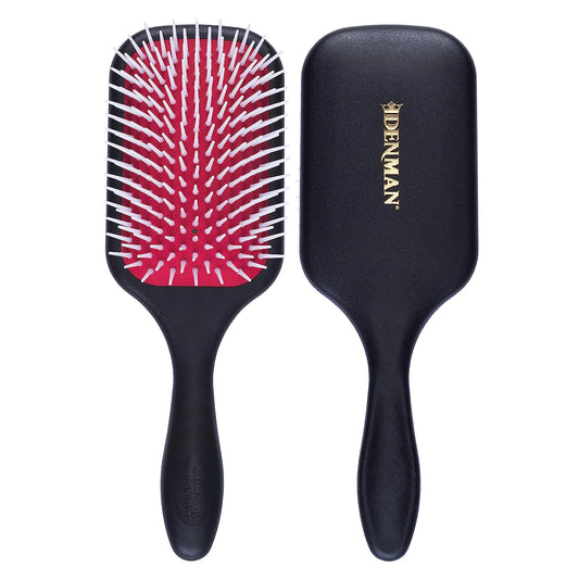 Denman D 38 Professional Large Power Paddle Hair Brush with Red Cushion for Men and Women, Black and Red Color