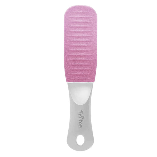 TRITON Professional Dual Sided Emery Pad Foot Scraper for Pedicure Feet Filer for Hard n Dead Skin Removing Callus Remover Foot Scrubber - Pink and White