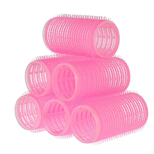 Professional Velcro Hair Curling Rollers, Hairdressing Self Grip Plastic Curlers for Home n Saloon Use_3.2 cm_6 Pcs