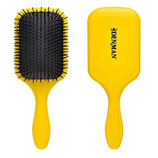 D90L Tangle Tamer Ultra Hair Detangler Brush Yellow Hair Styling Professional Detangle Brush Tamer for Thick Curly & Long Hair Large Tangle Tamers DENMAN 26X8.2X4.6 CM Koki Story