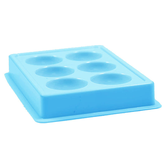 HDI233 6 Cups Facial Tray for Facial Mask Professional Heavy Plastic Washable n Stain Proof Plastic Plate Facial Makeup Cosmetic Tool_Sky Blue Color Facial Trays Hair Line Pack of 1 Koki Story