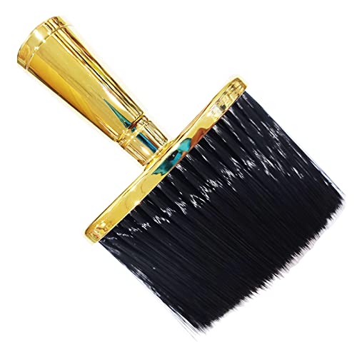 HHD015 Professional Soft Barber Neck Duster Brush Blow Dryer Hair Duster Cleaning Brush For Salon Use For Hair Cut Cleaning Hair Cutting Tool Gold Hair Dusters Hair Line 21X13X3 CM Koki Story