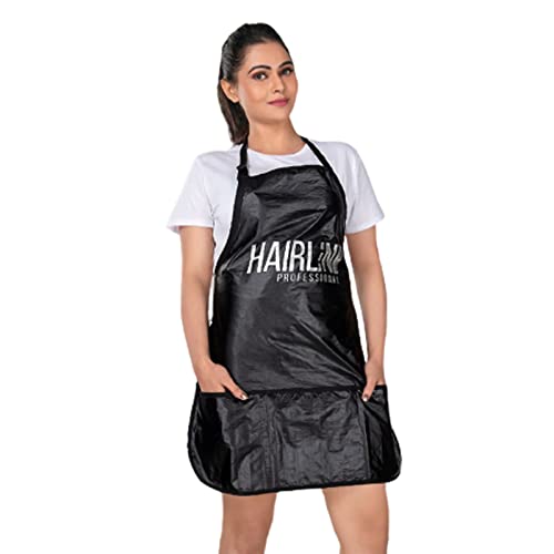 HSA003 Professional Self Apron for Salon, Beauty Parlour Hairdresser, Barber Beautician Cutting Styling Staff Apron With Tool Pocket Self Aprons Hair Line Pack of 1 Koki Story