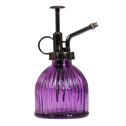 HSB032 Vintage Style Purple Glass Nano Mist Spray Bottle with Pump Empty Refillable Mist Salon, Garden Sprayer For Spraying Water, Sanitizer_200Ml Spray Bottles Hair Line 16.5X9.5X9.2 CM Koki Story
