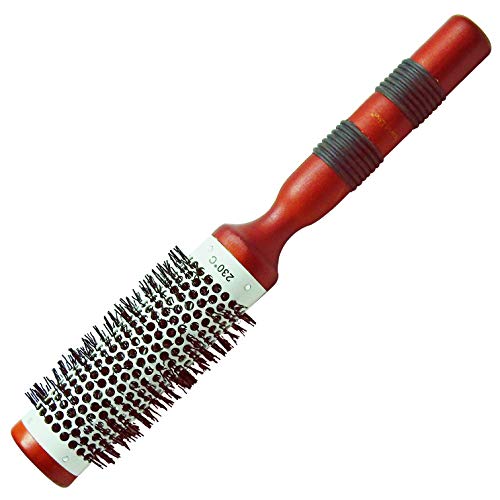 SHB005 Professional Extra Small Blow Dry Hot Curling Round Hair Styling Brush With Plastic Handle For Men n Women, White and Orange Color, 44 mm Round Hair Brushes Scarlet Line Koki Story