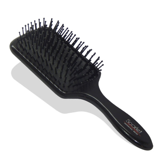 SPB055 Professional Large Paddle Hair Brush with Heat Resistant Bristles with Anti Static Wooden Handle Paddle Brushes Scarlet Line Black Full Koki Story