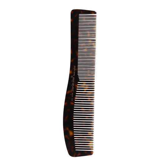 S0104 Professional Large Handmade Regular Hair Dressing Comb, Wavy Shaped Fine Tooth Hand Crafted Hair Comb for Daily Styling_20.5 Cm_Black Hair Combs Scarlet Line 21.5X5X1 CM Koki Story