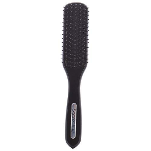 SBX001 Ionic Maple Wood Anti Static Matte 7 Row Flat Hair Brush with Joint Less Wooden Handle n Ball Tip Nylon Bristles for Styling_Black Flat Hair Brushes Scarlet Line 24.9X5.3X4.3 CM Koki Story