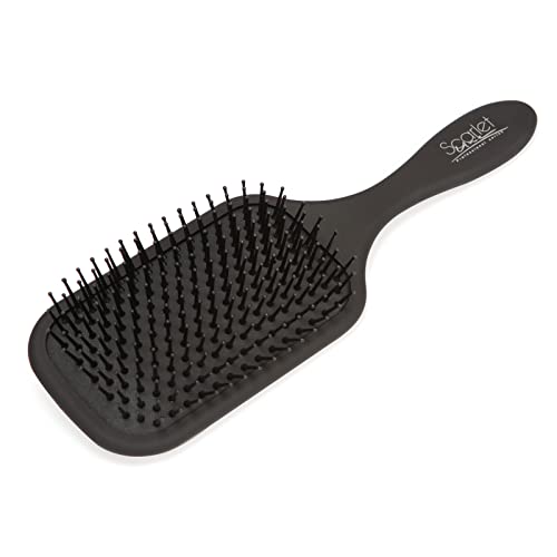 SBX063 Professional Large Paddle Hair Brush with Matte Finish Handle Natural Air Cushion, Ball Tip Nylon Bristles for Detangling n Styling_Black Paddle Brushes Scarlet Line 27X9X5 CM Koki Story