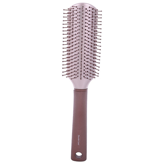 SFB004 Professional Ladies 9 Row 2 Tone Large Flat Smoothing n Styling Hair Brush with Plastic Handle Copper Flat Hair Brushes Scarlet Line 24X5.6X4.5 CM Koki Story