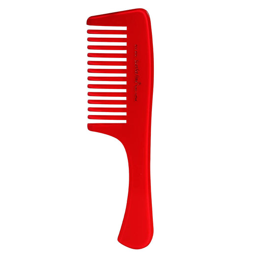 SL0101 Professional Handmade Hair Comb with Handle Wide Teeth Grooming Comb Hand Crafted Comb for Daily Grooming n Styling, 21 Cm_Fuchsia_Pink Hair Combs Scarlet Line 21.5X6.5X1 CM Koki Story
