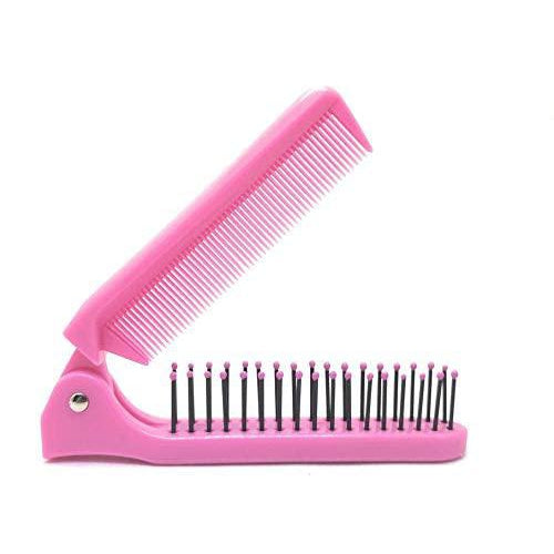 SLC009 Compact Travel Friendly Folding Pocket Comb Double Sided Portable Mini Pocket Hair Brush Foldable Pocket Kangi for Hair Styling_Pink Hair Combs Scarlet Line 21.3X2.5X1.5 CM Koki Story