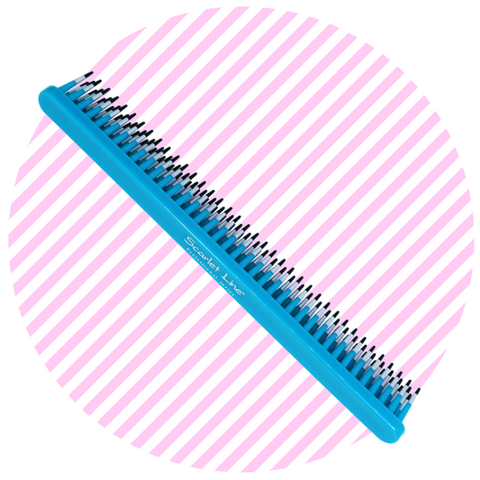 SLC053 Professional Three Row Hair Comb/Tame And Tease Hair Comb Hair Back Coming Hair Combs Scarlet Line Sky Blue Plastic Koki Story