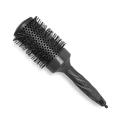TPR053 Professional Ceramic Coated Flexible Bristles Extra Large Hot Curling Tool Round Hair Brush With Grip Handle 53 mm Hot Curling Hair Brushes Scarlet Line Grey Koki Story