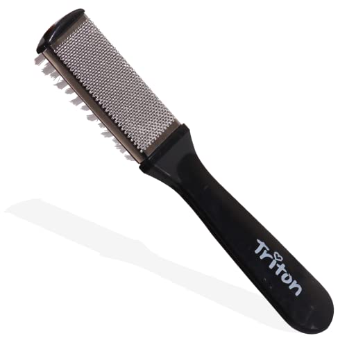 TFS025 2 in 1 Foot Scraper for Pedicure with Detachable Steel Plate n Cleaning Brush Foot Filer Scrubber forDead Skin Removing Callus Remover_Black Foot Scrubbers TRITON 26X6X1 CM Koki Story
