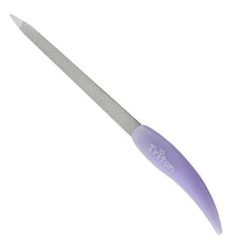 TNC008 Professional Nickel Coated Nail Shaper/Filer With Plastic Handle Tool for Manicure n Pedicure, Finger n Toe Shaping,Smoothing n Nail Art_Purple Nail Filers TRITON 29X4.5X0.5 CM Koki Story